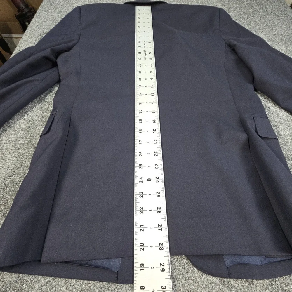 Ermenegildo Zegna Saks Fifth Avenue Wool Silk Blazer 36R Italy Navy Slim Fit